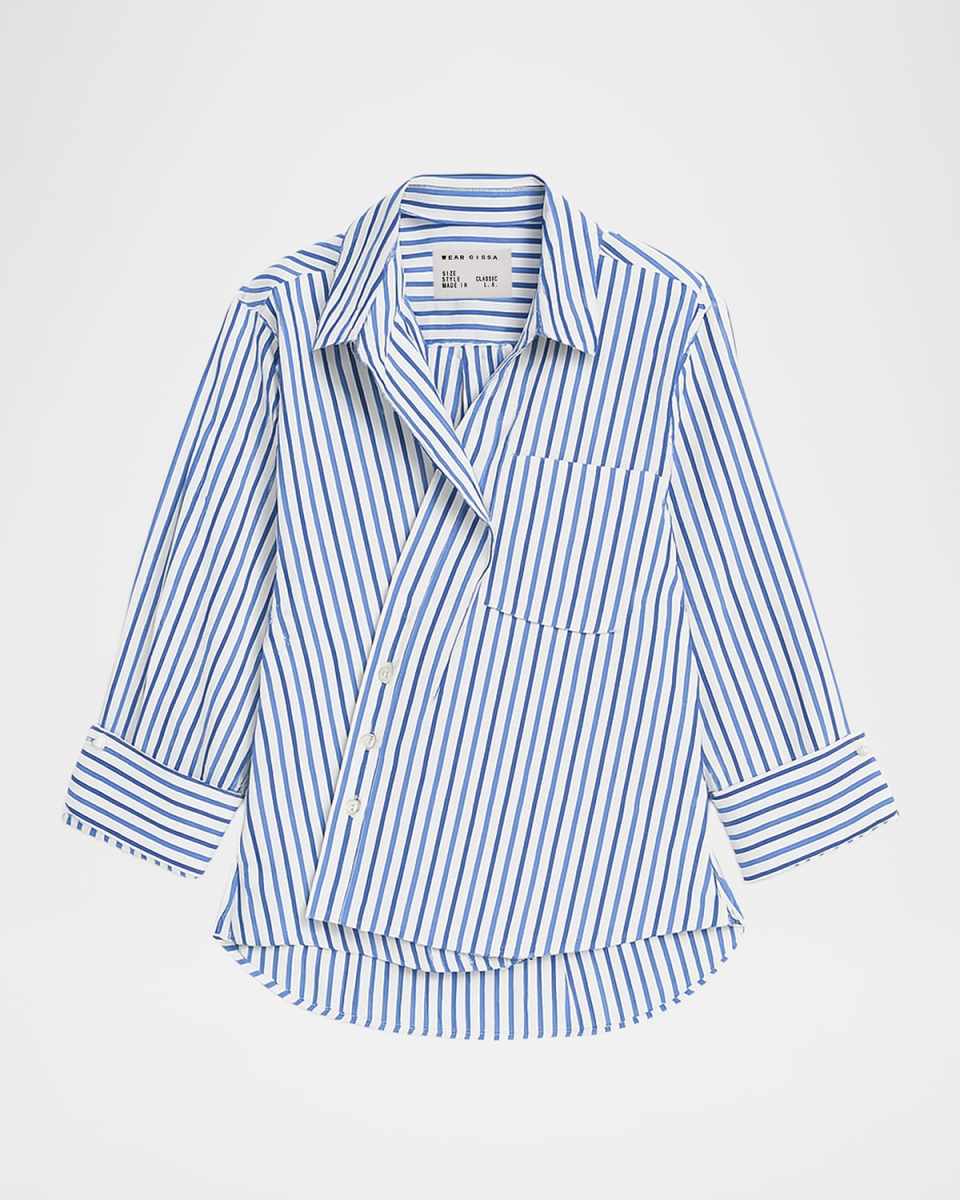 The Striped Wrap Overshirt